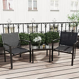 Greesum 4 Pieces Patio Furniture Set, Outdoor Conversation Sets for Patio, Lawn, Garden, Poolside with A Glass Coffee Table, Black